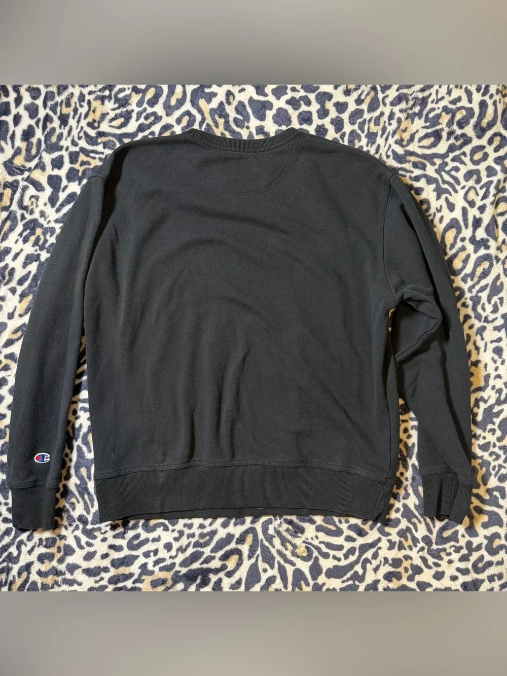 Champion Black Crewneck Sweatshirt with White Logo